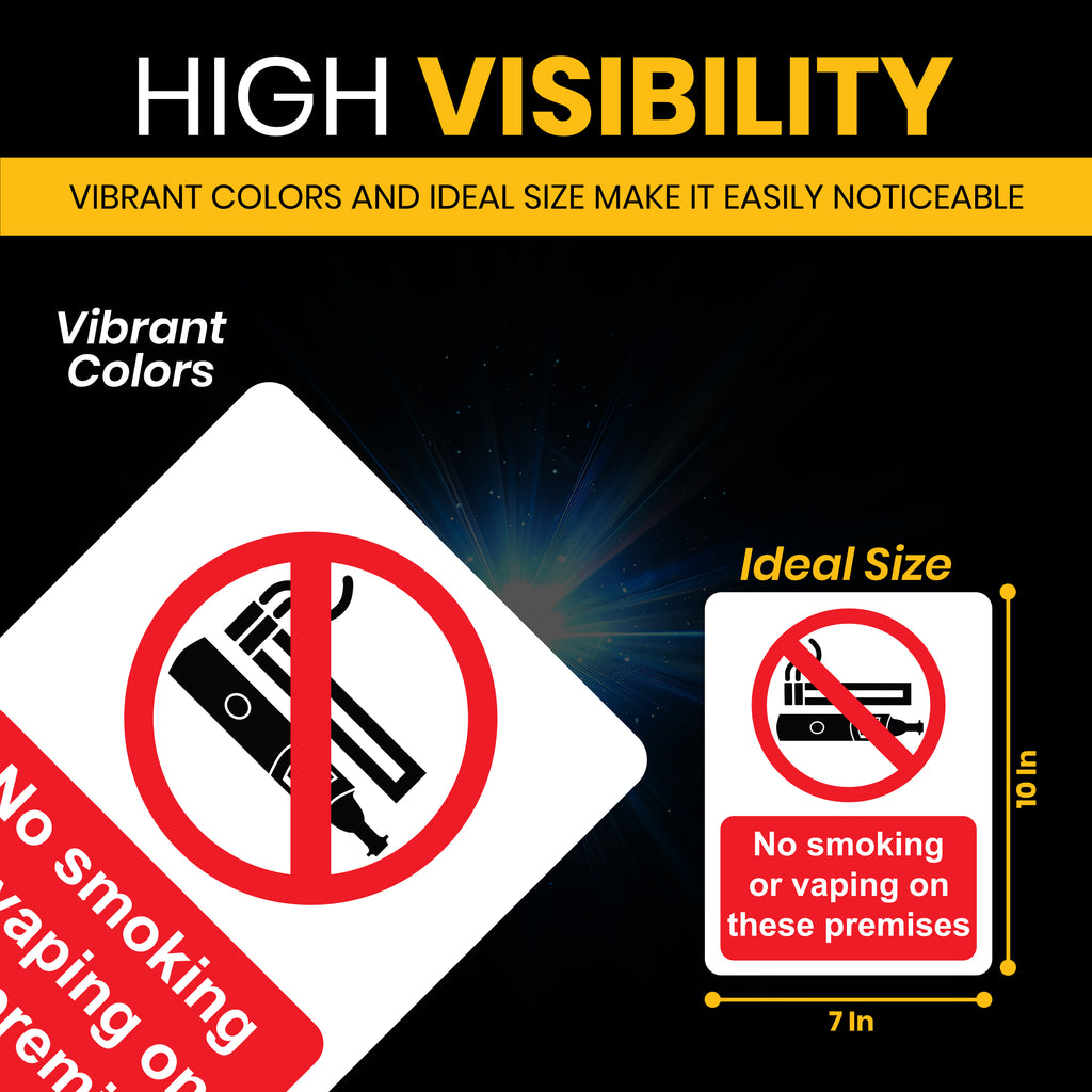 No Soking Or Vaping Sign – 1 Pack, 180x135 Self-Adhesive Vinyl - View #11